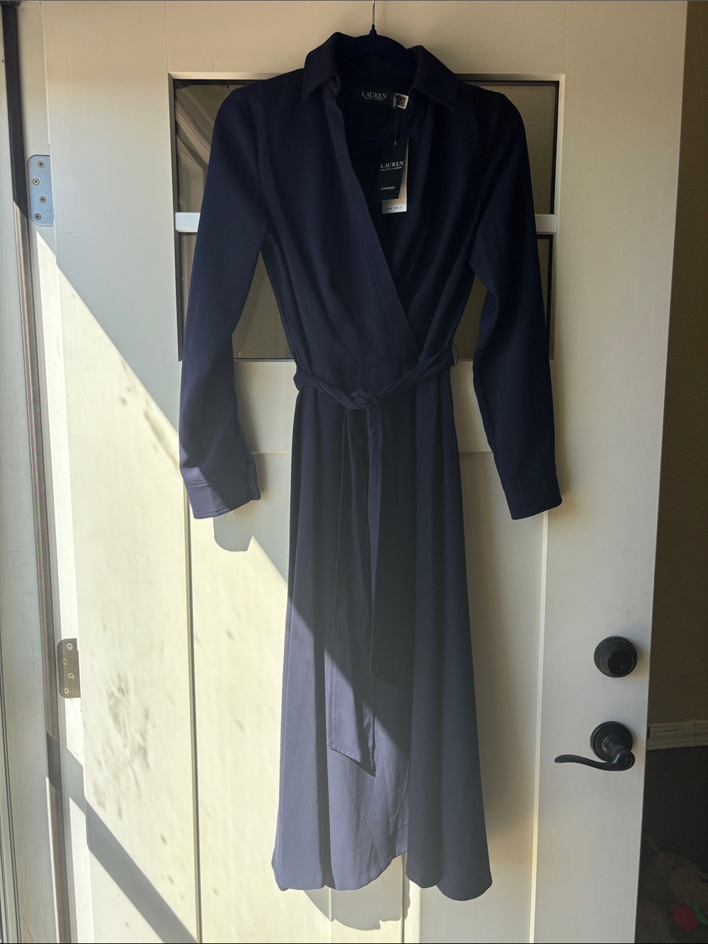 Ralph Lauren Navy Wrap Midi Dress